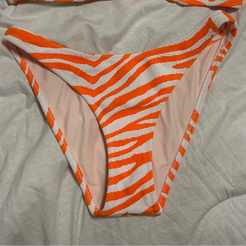 Triangl Swimwear Orange and White Bikini